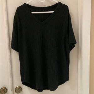 Women's Black V-Neck Top